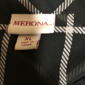 Merona Tops - Merona XL Black & White windowpane Blouse Merona Tops - Merona XL Black & White windowpane Blouse